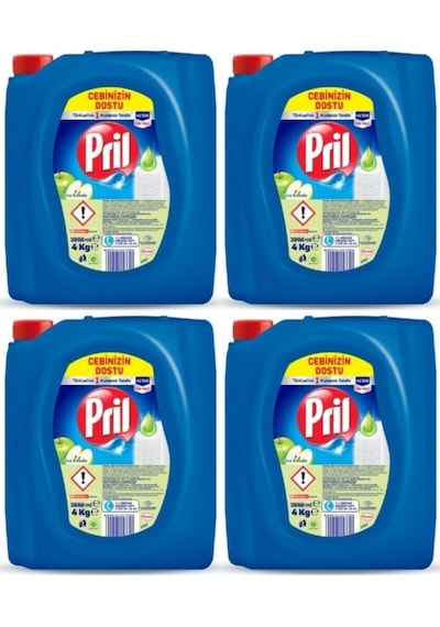 Pril Sıvı Bulaşık Deterjanı Elma 4 x 4 KG
