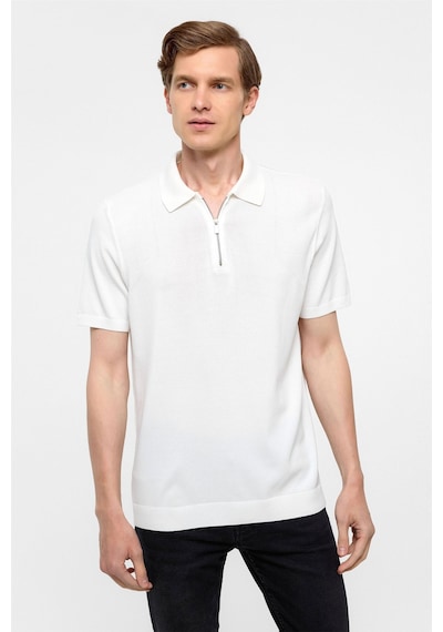 Süvari Beyaz Regular Düz Polo Yaka Triko Tşört -38341 Beyaz