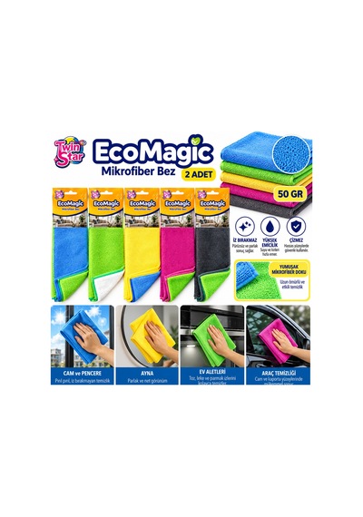 Buradabulabilirsin 2pcs 50gr Mikrofiber Temizlik Bez Bbz Çok Renkli