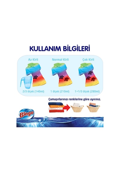 Bingo Matik Lovely Parfümlü Renkliler için Toz Çamaşır Deterjanı 2 x 6 KG