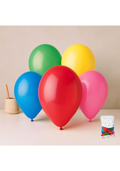 Renkli Klasik Balon 26 Cm 10'' - 100'lü Paket Çok  Renkli