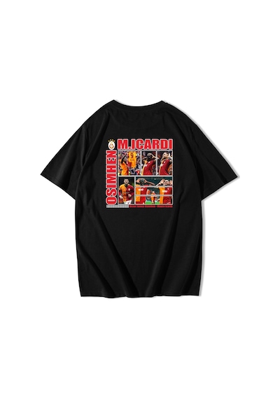 Brz Collection Unisex Oversize Victor James & Mauro T-shirt Siyah