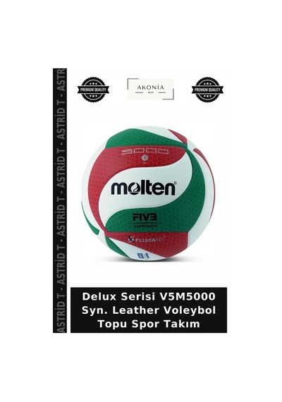 Delux Serisi V5m5000 Syn. Leather Voleybol Topu Spor Takım Çok Renkli