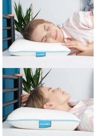 Viscofoam Comfy Boyun Destekli Ortopedik Yastık Tombul Visco Yastık - 55x35x12cm