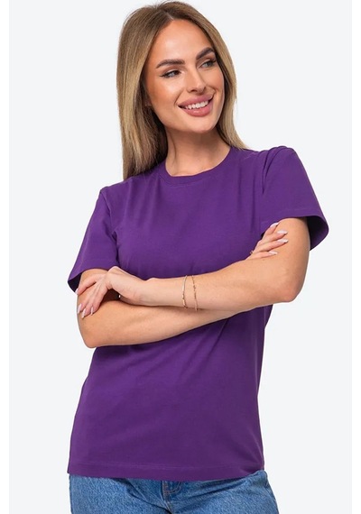 Uyguntarz Unisex Pamuklu Oversize Basic Tshirt Mor
