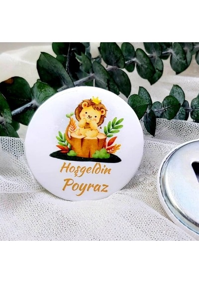 Aslancık Baskılı Açacak Magnet Yenidoğan Hediyelik 15 Adet