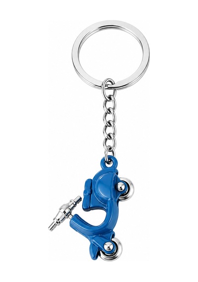 Mavi Hareketli Tekerlekli Vespa Anahtarlık Unisex Metal Anahtarlık