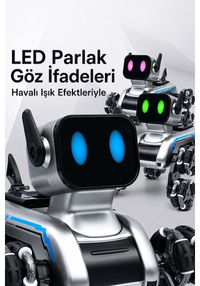 Blic Brb2 Akıllı Robot Köpek Uzaktan Kumandalı Jest Kontrollü Rgb Işıklı Ve Sis Efektli Akrobatik Oy