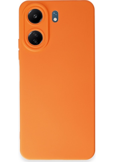 Xiaomi Redmi 13c Uyumlu Kılıf Nano İçi Kadife Silikon - Turuncu