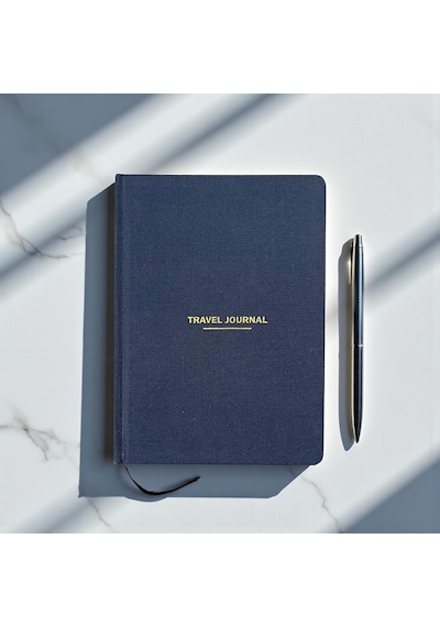 Travel Journal Sert Kapaklı Seyahat Günlüğü, A5 Boyutunda, Planlama & Anı Alanı Anı Def Lacivert
