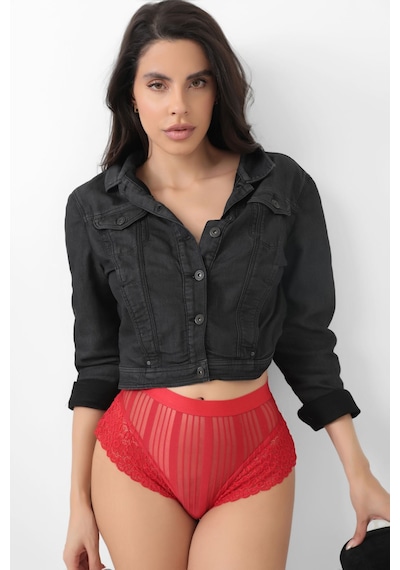 Sistina Kırmızı - 75 - Kadın Çizgili Külot Veronica-k1009 - - Kmrsfres - Beden L/xl