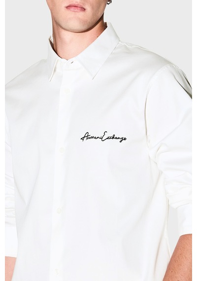 Armani Exchange Erkek Gömlek Xm001224 Af10192 U0009 Beyaz Beyaz