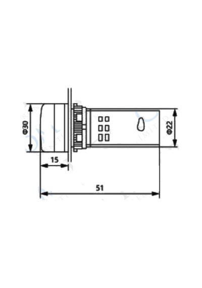 Ad22-22va 22mm Voltampermetre 50-500v 0-100a Ac Kırmızı