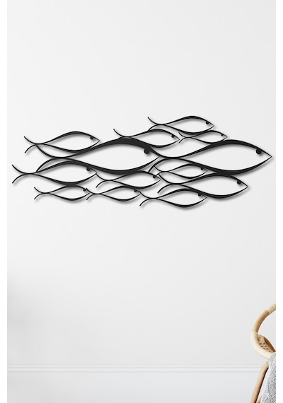 School Of Fish Metal Duvar Dekorasyonu - Siyah