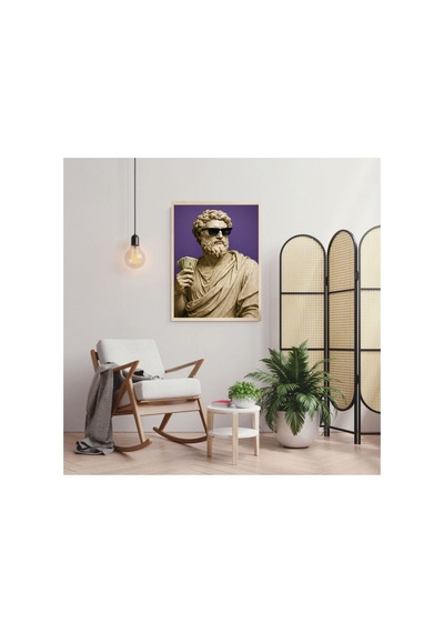 Doğal Ahşap Çerçeveli Tek Parça Dekoratif Tablo Çok Renkli - 820357513 Çok Renkli