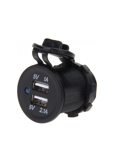 Montajlanabilir Araba Tekne İçin Dual Usb Şarj Soketi 5v 2.1a 12-24v