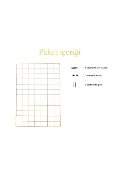 Metal Tel Pano Gold Fotoğraf Askısı Notluk 40X60 Catchme (415764490)