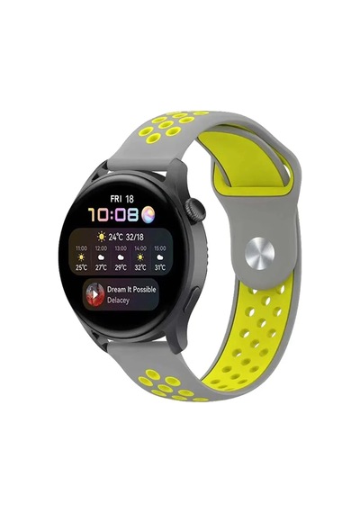 Mey İthalat Watch 20mm Spor Delikli Kordon - Gri-yeşil Diğer