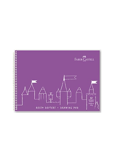 Faber-castell Resim Defteri, 25x35 Cm, 30 Yaprak, Sert Kapak, Spiral Cilt, 120g Kağıt, Dayanıklı Ve Çevre Dostu, Asorti Renkler