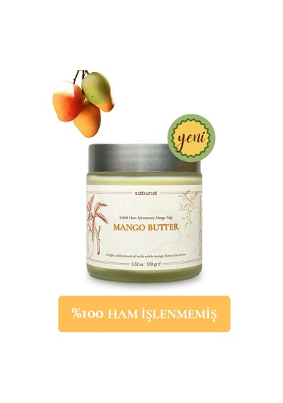 Sabunal Mango Yağı - Soğuk Sıkım Ham İşlenmemiş Raw Virgin Mango Butter 100 G