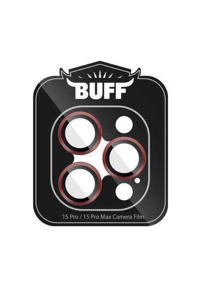 Buff Apple Uyumlu iPhone 15 Pro Max / 15 Pro Kamera Metal Lens Koruyucu Bordo