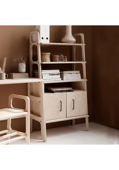 Woodesk Alba, Ahşap, 140x75, Kitaplık Ve Raf Ünitesi Natural Renk