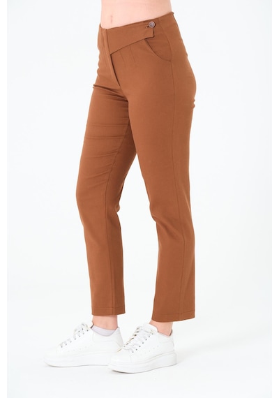 Sortie Collection Tek Düğmeli Gabardin Pantalon Kahverengi