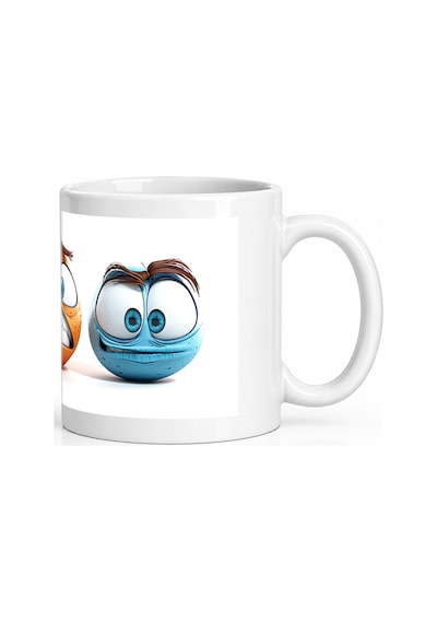 Seramik Kupa Komik Karakterler Baskılı 300 Ml Hediyelik Kahve Çay Beyaz