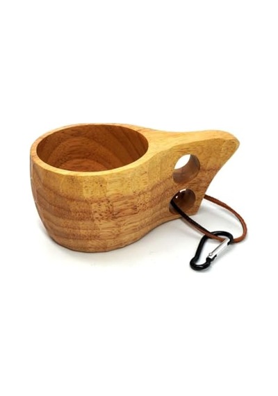 Desenli Kuksa Bardak Açık Ahşap