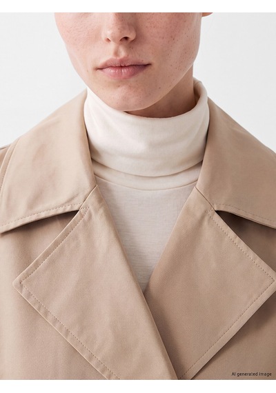 Lcw Modest Kahverengi Kruvaze Yaka Oversize Kadın Trençkot