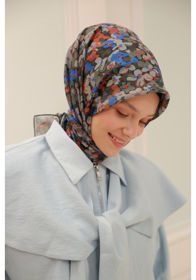 Silk Home Soft Eşarp 73081-01 Antrasit, Turuncu, Mavi, Gümüş