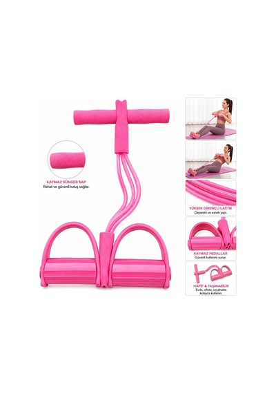 Özel Seri Btr-pınk Ayak Çekme Egzersiz Lastiği Pembe Body Trimmer Antrenman İpi Esneme Aleti