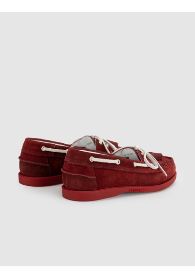 Bordo Detaylı Hakiki Deri Marin Loafer Ayakkabı