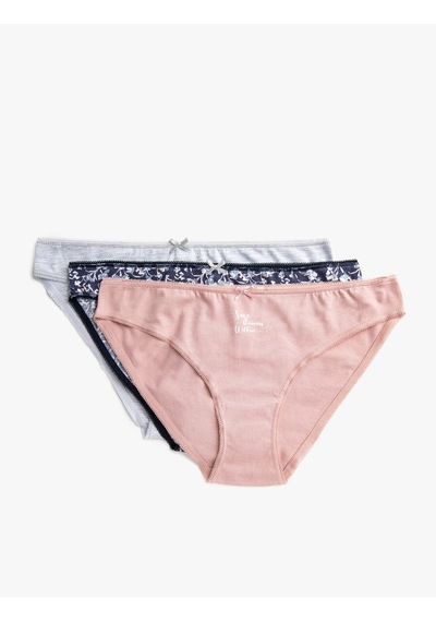 Koton Pamuklu Brief Basic Külot Seti 3'lü Pembe Desenli 2ylk38136mk
