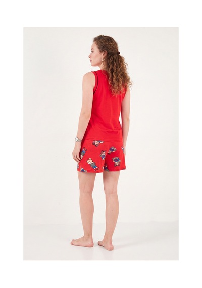 Lela Baskılı Pamuklu Bisiklet Yaka Şortlu Pijama Takımı Bayan Pijama Takımı 65790786 Kırmızı Lela Baskılı Pamuklu Bisiklet Yaka Şortlu Pijama Takımı Bayan Pijama Takımı 65790786 Kırmızı