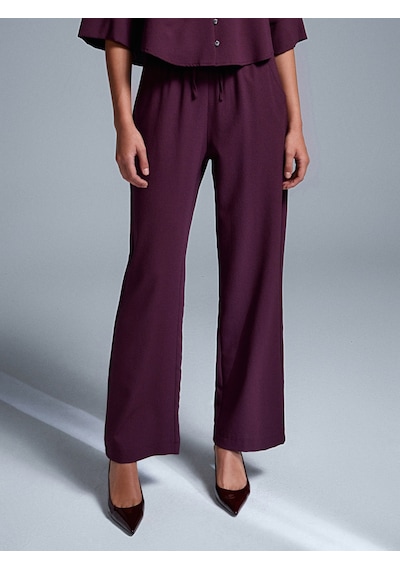 Dilvin 72195 Beli Lastikli Salaş Pantolon-bordo Bordo