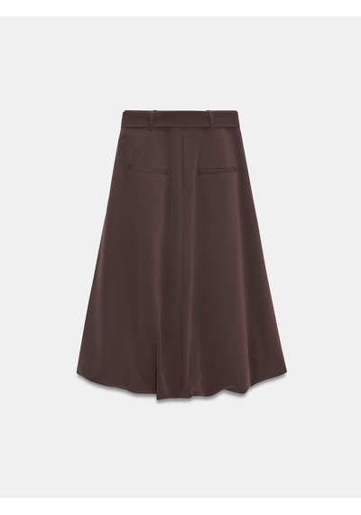 Dilvin 81075 Kemerli Balon Midi Etek-kahve