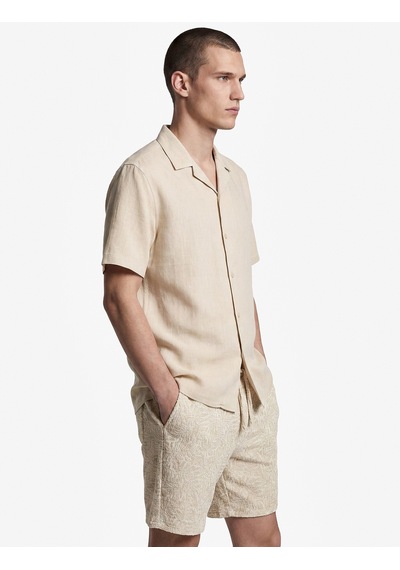 Koton Desenli Cepli Beli Bağcıklı Şort Bej Desenli 6sam40061mk Ekru