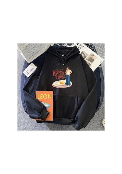 Tarzsokak Siyah Harrys House Grafik Unisex Karikatür Sonbahar Hoody Özgünlük Est