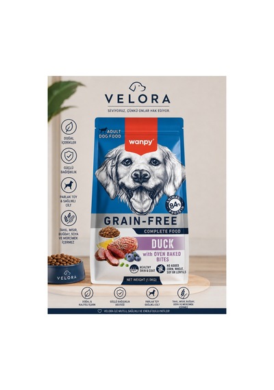 Wanpy Tahılsız Ördek Etli Yetişkin Köpek Maması 1,5 Kg Grain Free Premium Dog Food - 886842155