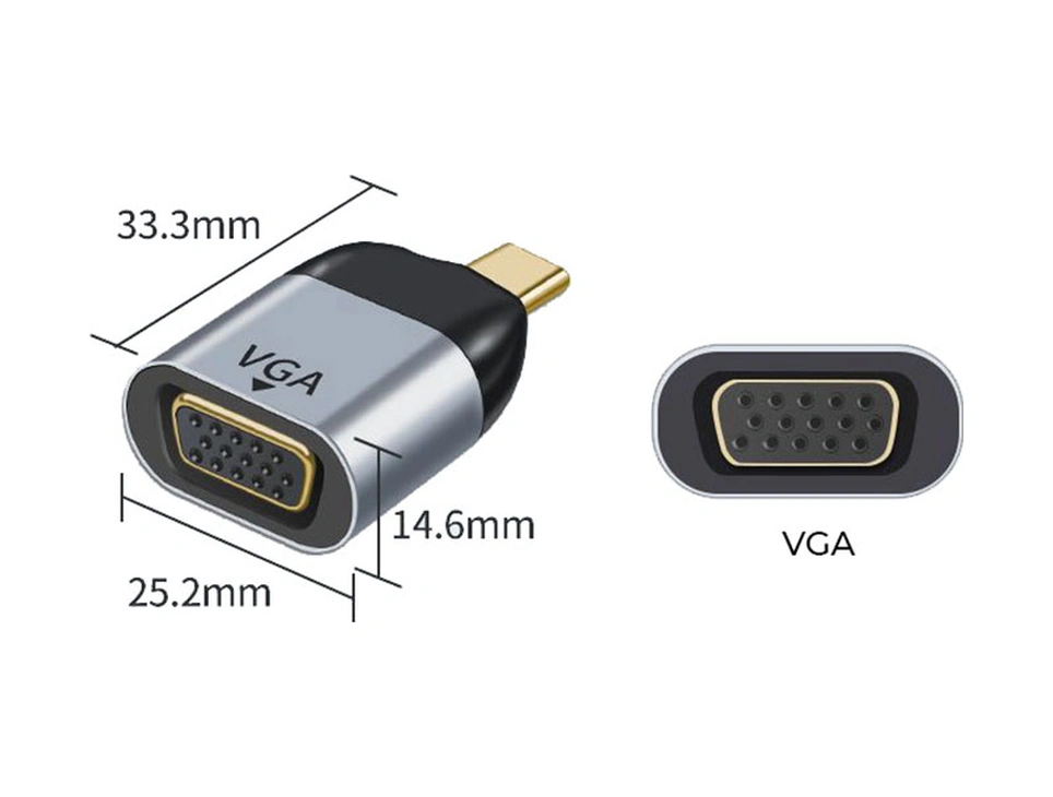 Type C To Vga Görüntü Aktarıcı Type-c Vga Mini Çevirici Dönüştürücü Adaptör