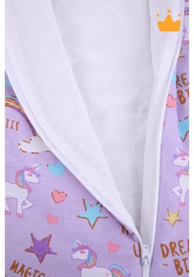 Babyhola 2-9 Yaş Kalın Elyaf Dolgulu 2.5 Tog Premium Kalite Çocuk Uyku Tulumu 23504 Mor