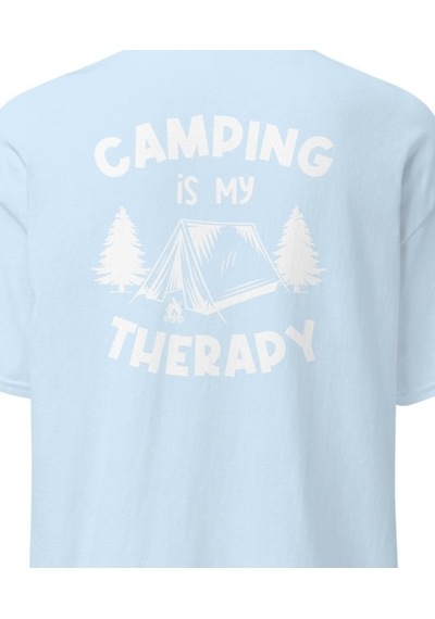 Wildstyle Camping Is My Therapy Kamp Çadır Doğa Baskılı Unisex Bisiklet Yaka Tişört Bebek Mavisi