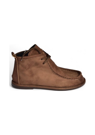Fox Shoes V846926302 Kahverengi Süet Düz Tabanlı Bağcıklı Kadın Bot Kahverengi