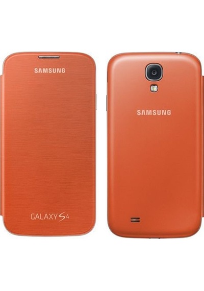 Galaxy S4 İle Uyumlu Flip Cover Kılıf Turuncu Ef-fı950boegww