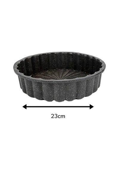 23 Cm Döküm Küçük Tart Kalıbı Kaydırmaz Tabanlı Siyah