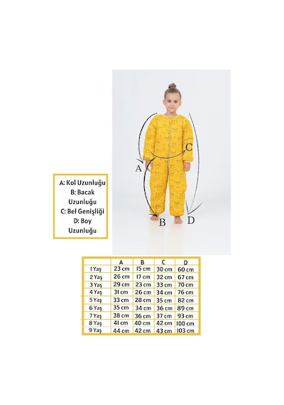 Cantoy Kız Erkek Çocuk Kalın Elyaf Dolgulu Premium Kalite 2.5 Tog Desenli Uyku Tulumu Ekru - Sarı