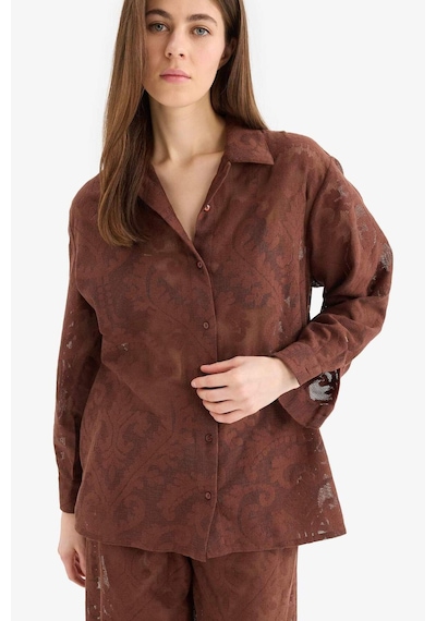 DeFacto Regular Fit Dantel Detaylı Plaj Gömleği-Fall in Love D9768AX25SMBN319