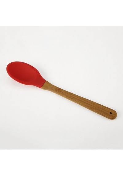 Silikon 2 Parça Kaşık Spatula Set Büyük Boy 28cm Kırmızı Genel