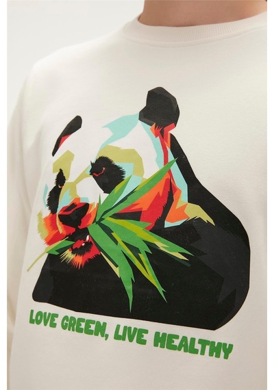 Bad Bear Re-bamboo Crewneck Erkek Sweatshirt-27540-beyaz Beyaz